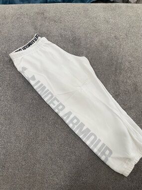 Under Armour White Women's Joggers with Gray Logo